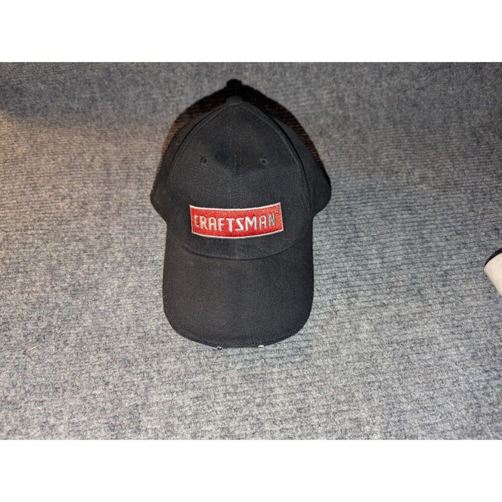 Craftsman LED Light Hat Black Work Cap Built In Flashlight Hands Free Adjustable